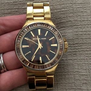 Michael Kors Gold Watch with Leopard Face